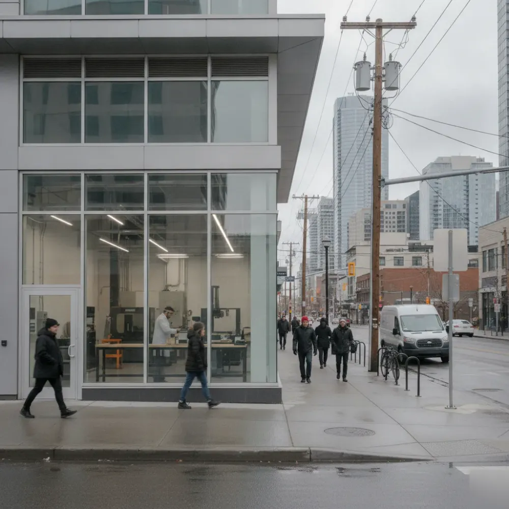 3d-printing-service-downtown-calgary-location-exterior Downtown Calgary street exterior of a 3D printing service location on 6th Ave SW