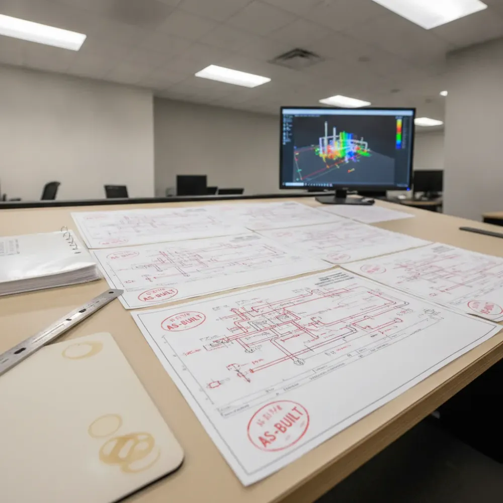 Stamped as-built drawings and point cloud model completed in Calgary office