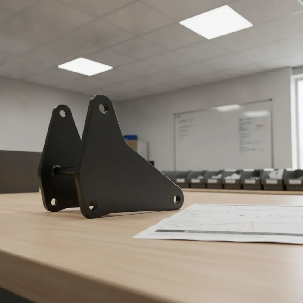 Validated 3D-printed skid bracket after functional testing in Calgary shop