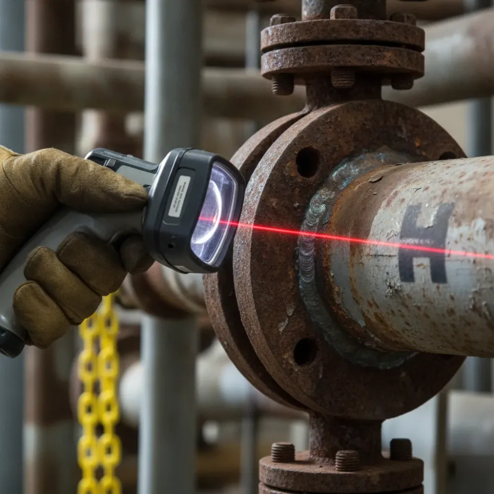 Scanning a corroded pipe flange for as-built 3D model in Calgary